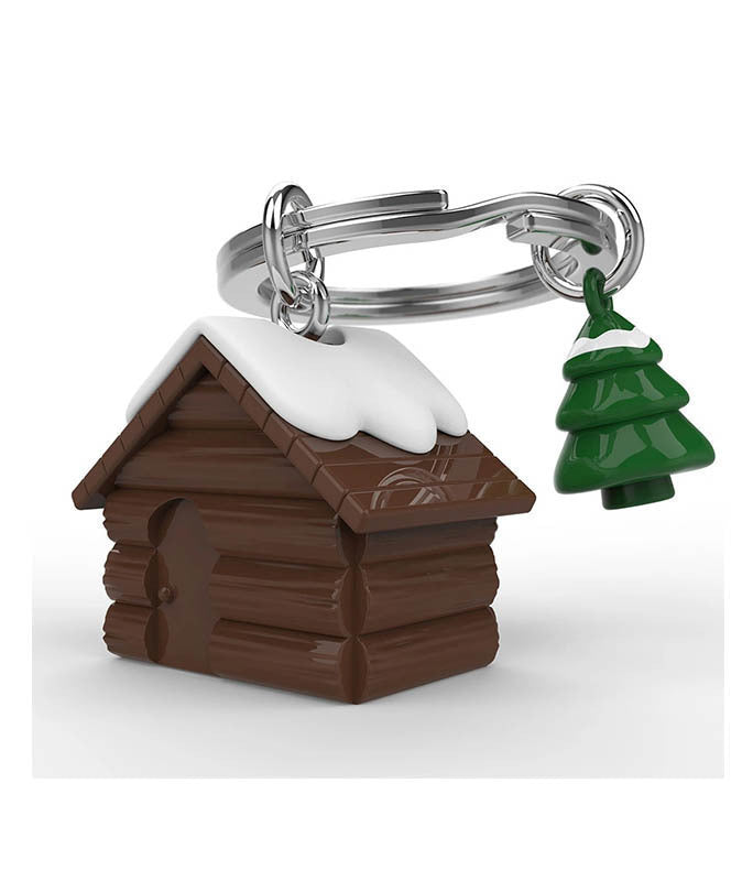 Metalmorphose Keychain - MTM150 - 01 - Cottage with Pine Tree Key Ring - 5404006052134 - Crystal Lotus