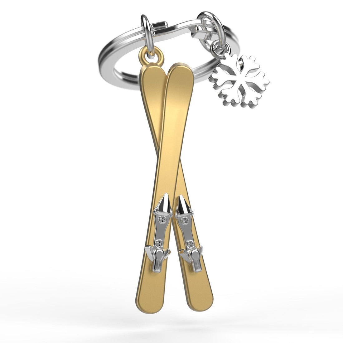 Metalmorphose Keychain - MTM151 - 01 - Ski with Snowflake Charm Key Ring - 5404006052165 - Crystal Lotus