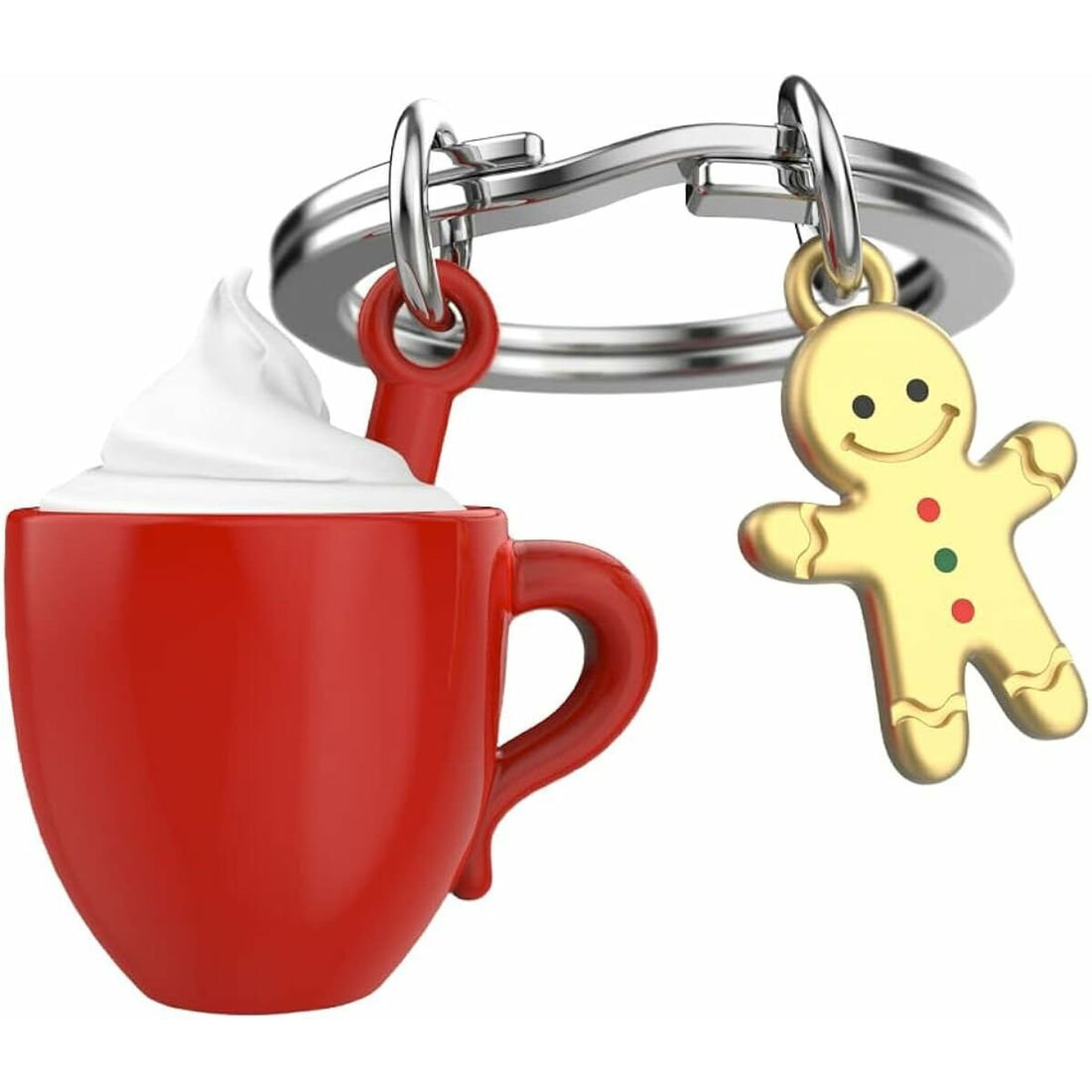 Metalmorphose Keychain - MTM152 - 01 - Chocolate Milk Cup with Ginger Bread Key Ring - 5404006052196 - Crystal Lotus