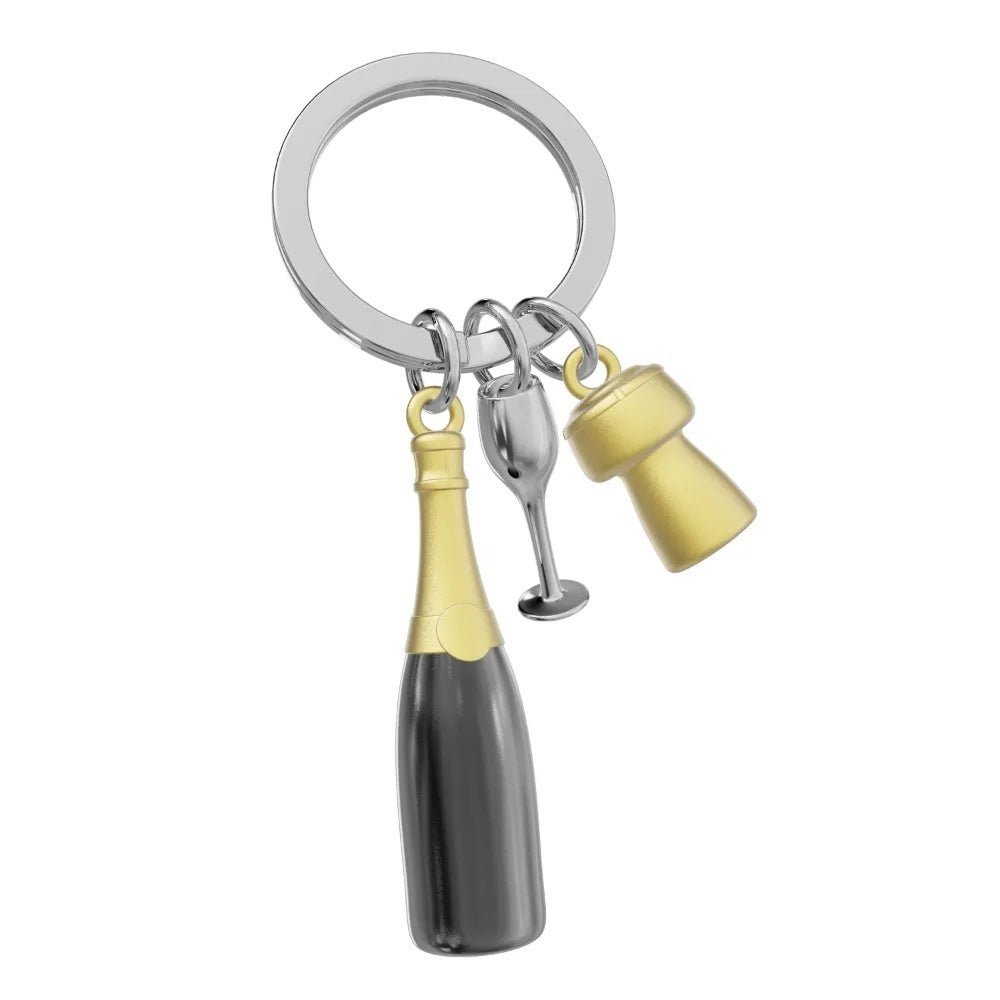 Metalmorphose Keychain - MTM154 - 01 - Champagne Black Key Ring - 5404006055371 - Crystal Lotus