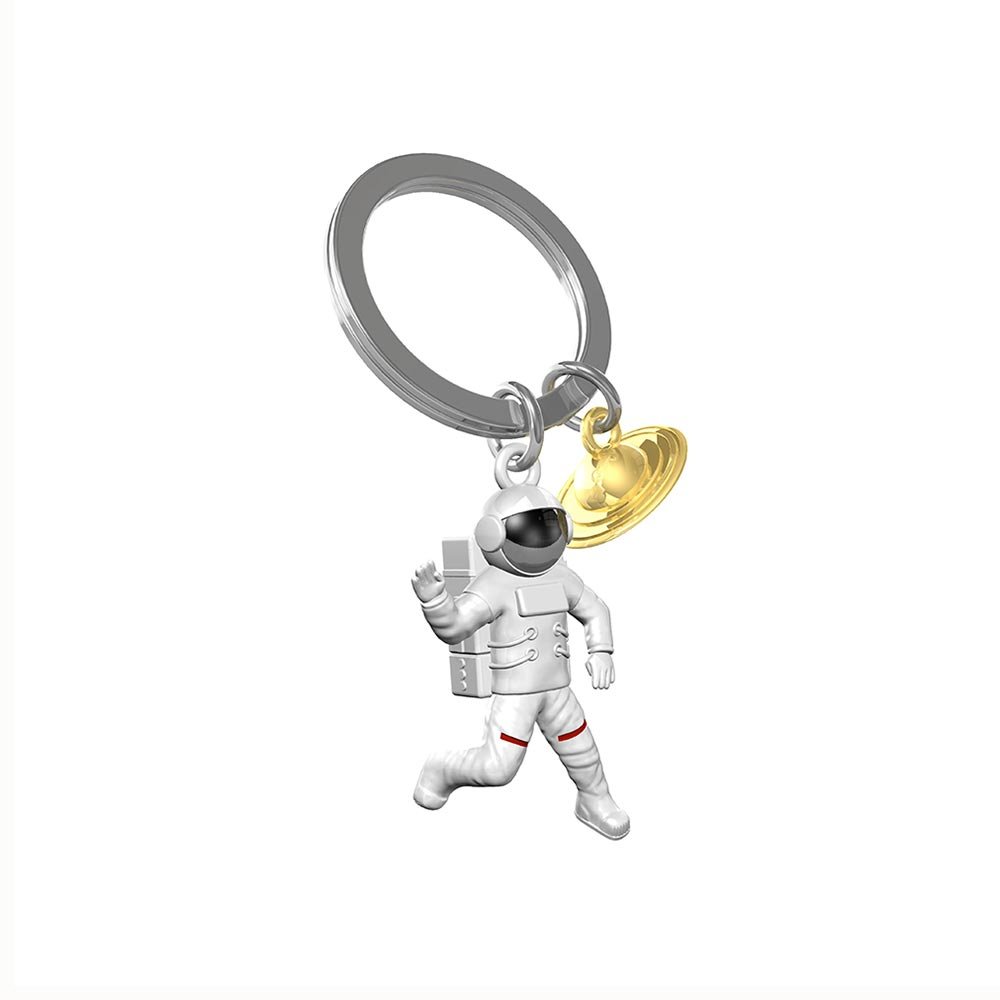 Metalmorphose Keychain - MTM202 - 01 - Astronaut &amp; Saturn Key Ring - 5404006043880 - Crystal Lotus