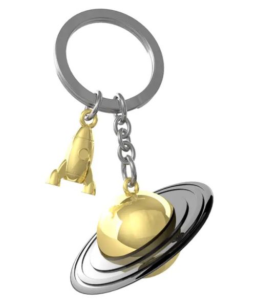Metalmorphose Keychain - MTM203 - 01 - Saturn Key Ring - 5404006043903 - Crystal Lotus
