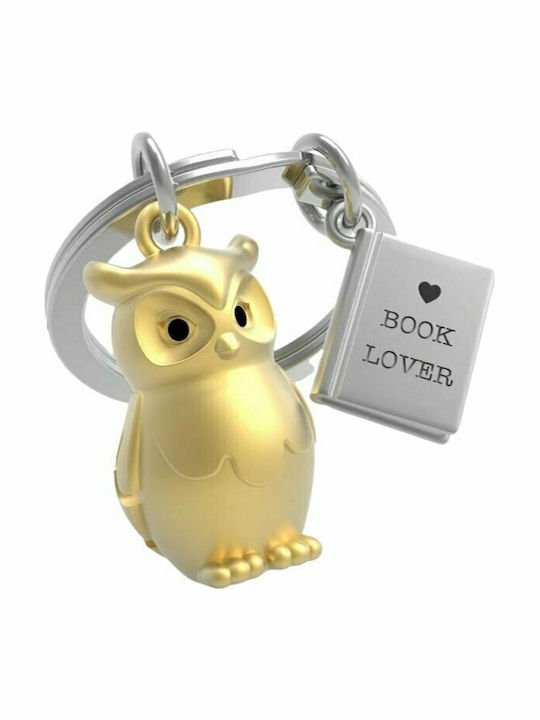 Metalmorphose Keychain - MTM279 - 01 - Owl &amp; Book Key Ring - 5404006047918 - Crystal Lotus