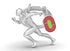 Metalmorphose Keychain - MTM322 - 01 - Runner Athlete Key Ring - 5404006060320 - Crystal Lotus