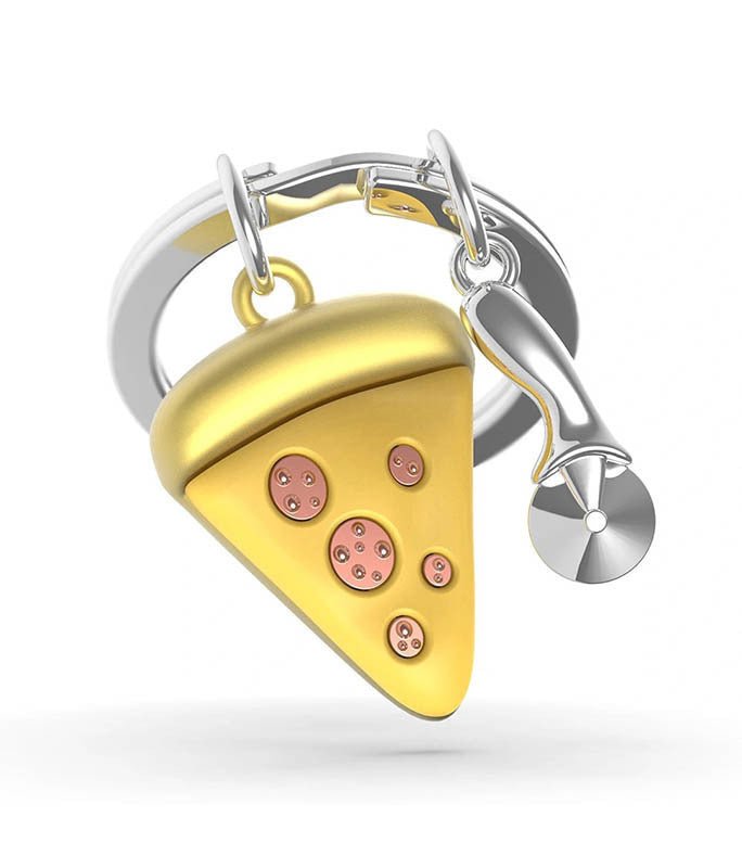 Metalmorphose Keychain - MTM323 - 01 - Pizza Slice Key Ring - 5404006060351 - Crystal Lotus