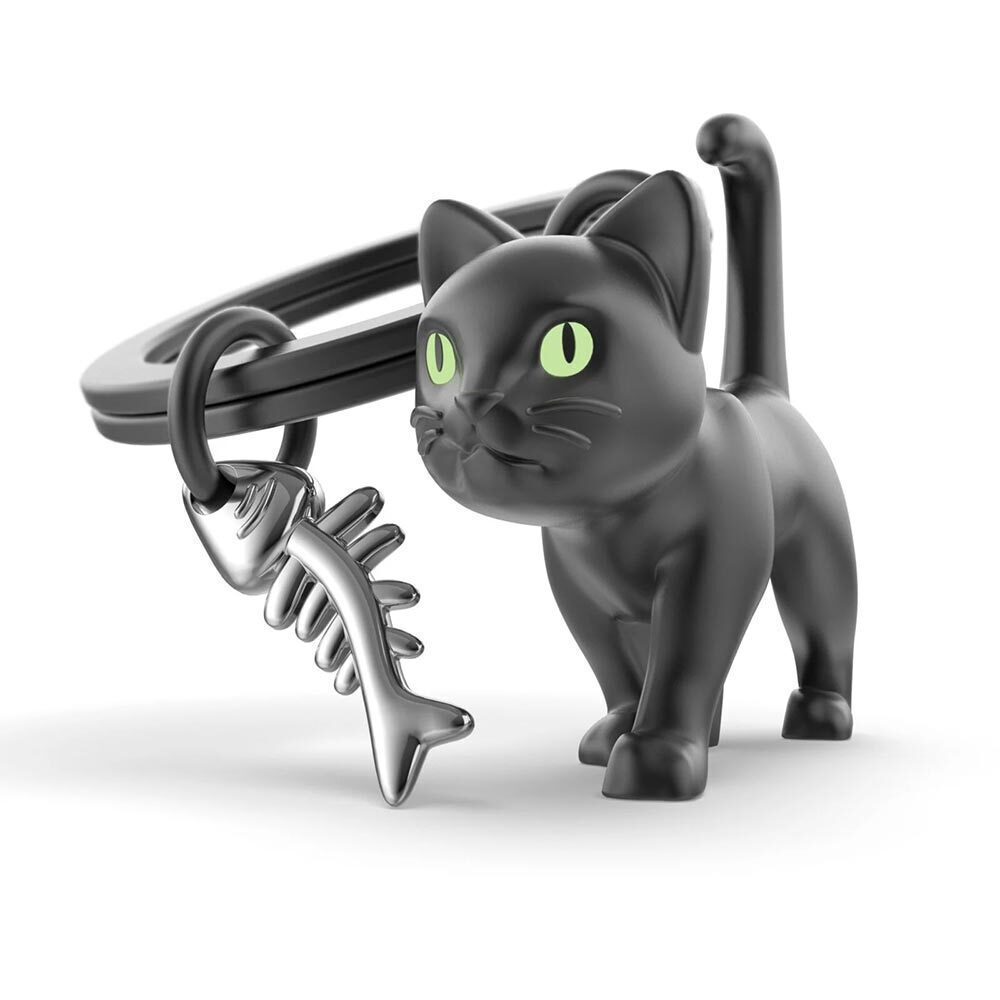 Metalmorphose Keychain - MTM339 - 01 - Black Cat Key Ring - 5404006061341 - Crystal Lotus