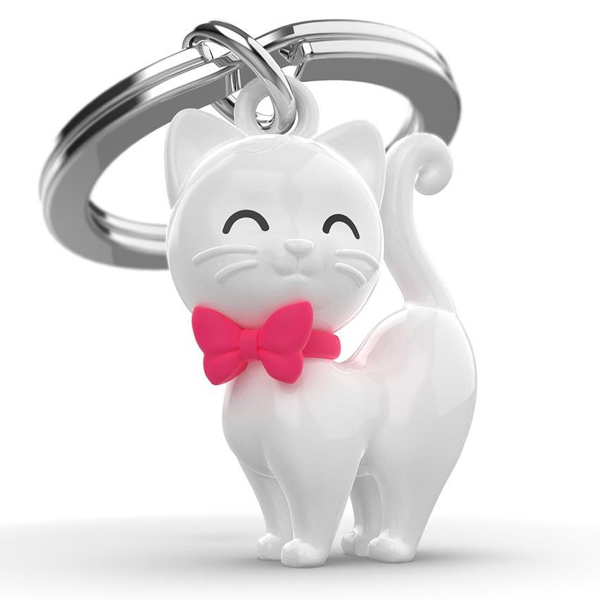 Metalmorphose Keychain - MTM341 - White Cat Key Ring - 5404006061310 - Crystal Lotus