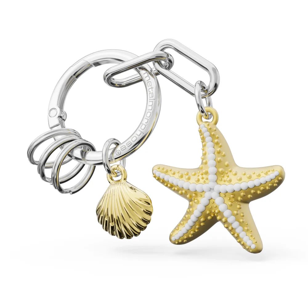 Metalmorphose Keychain - MTM411 - 01 - Sealife Collection Starfish WIth Shell - 5404006073573 - Crystal Lotus