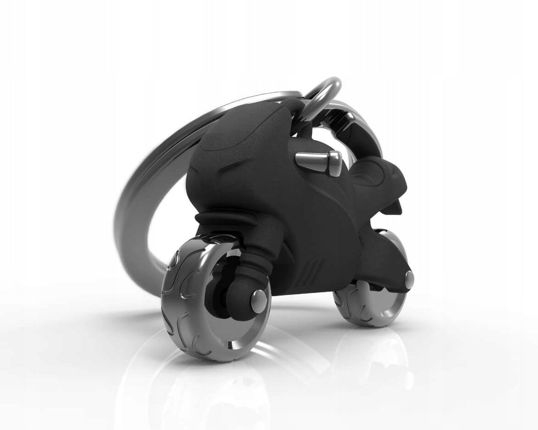 Metalmorphose Keychain - MTM946 - Matt Black Racer Key Ring - 5404006019502 - Crystal Lotus