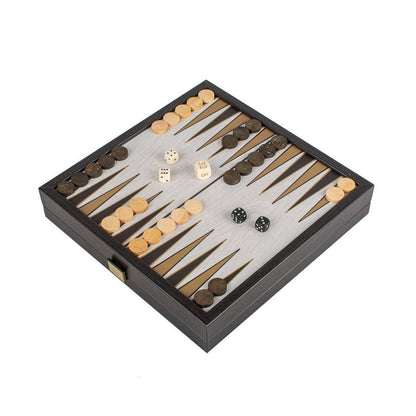 Modern 2-in-1 Combo Game Set - Chess &amp; Backgammon in Black Wenge Wooden Case 27 x 27cm (by Manopoulos) (STP28BLA) - 5200430714682 - Crystal Lotus