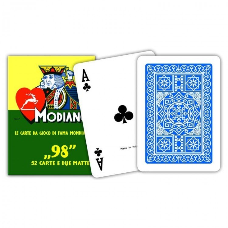 Modiano 98 Poker Cards Blue - 8003080002508 - CrystalLotus.eu