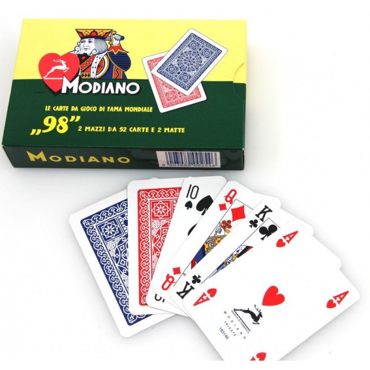 Modiano 98 Standard Index Poker Double Deck Red &amp; Blue - 8003080002546 - CrystalLotus.eu