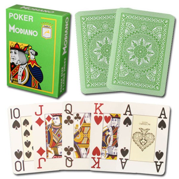 Modiano Poker 100% Plastic 4 Jumbo Index Light Green - 8003080004861 - CrystalLotus.eu