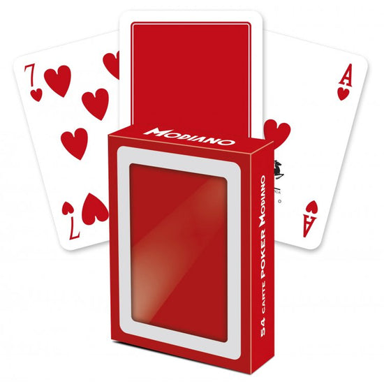 Modiano Poker Club Plain Red Back - 8003080013498 - CrystalLotus.eu