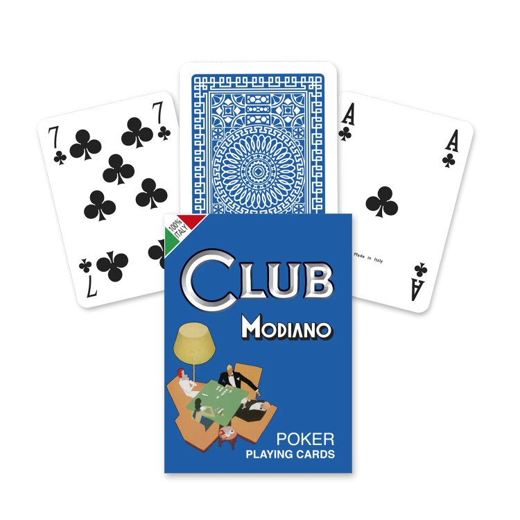 Modiano Poker Club Standard Index Blue - 8003080003802 - CrystalLotus.eu