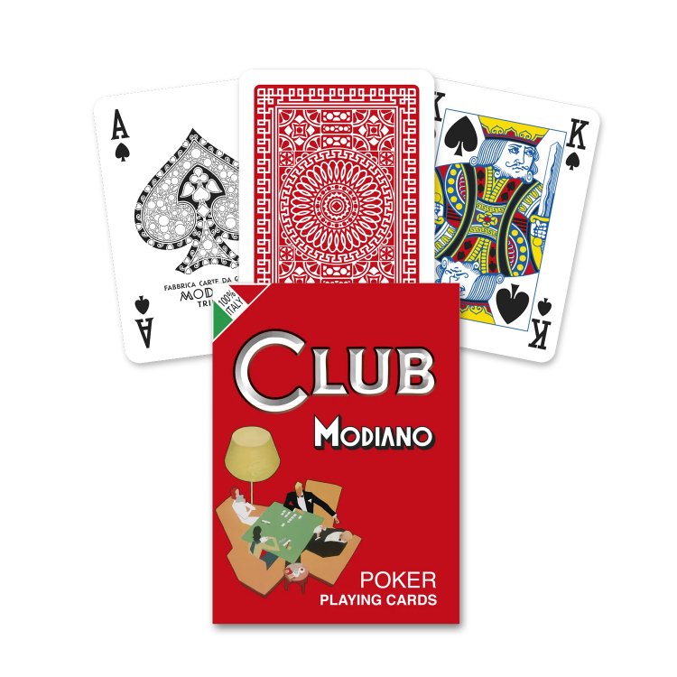 Modiano Poker Club Standard Index Red - 8003080003826 - CrystalLotus.eu