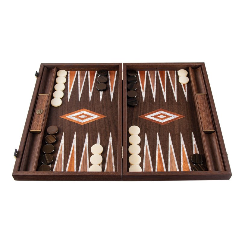 Natural Burl Premium Handcrafted Backgammon Set with Pearl Elements 48x60cm (by Manopoulos) - 5250000000065 - Crystal Lotus