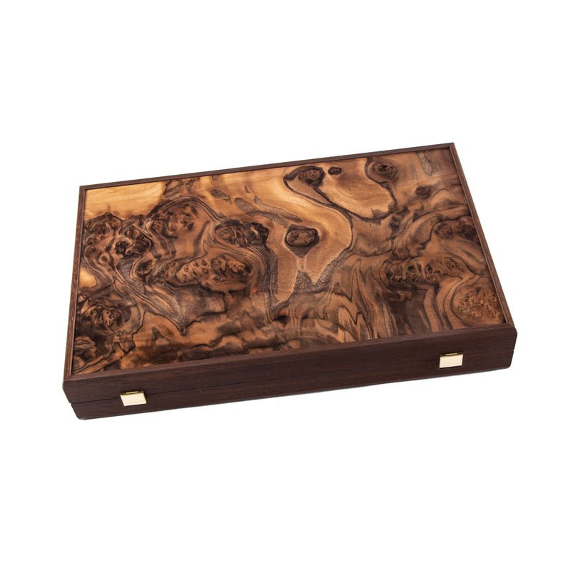 Natural Burl Premium Handcrafted Backgammon Set with Pearl Elements 48x60cm (by Manopoulos) (BWV1) - 5200430706090 - Crystal Lotus