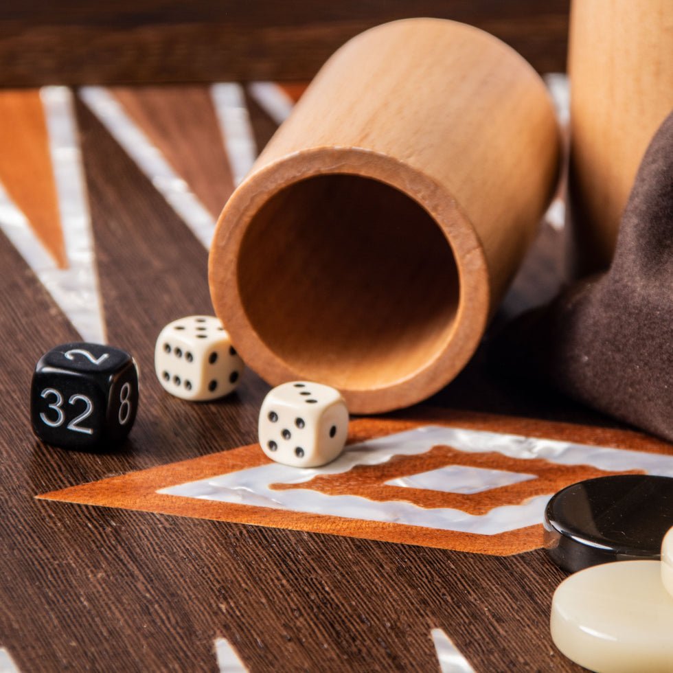 Natural Burl Premium Handcrafted Backgammon Set with Pearl Elements 48x60cm (by Manopoulos) (BWV1) - 5200430706090 - Crystal Lotus