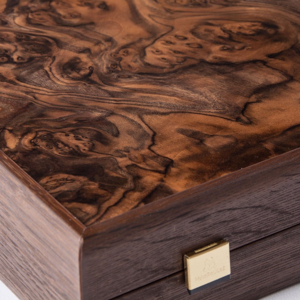 Natural Burl Premium Handcrafted Backgammon Set with Pearl Elements 48x60cm (by Manopoulos) (BWV1) - 5200430706090 - Crystal Lotus