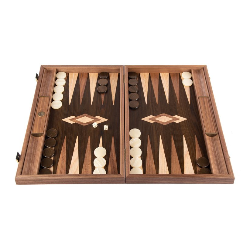 Natural Walnut Tree Trunk Premium Handcrafted Backgammon Set 48x60cm (by Manopoulos) - 5250000000064 - Crystal Lotus