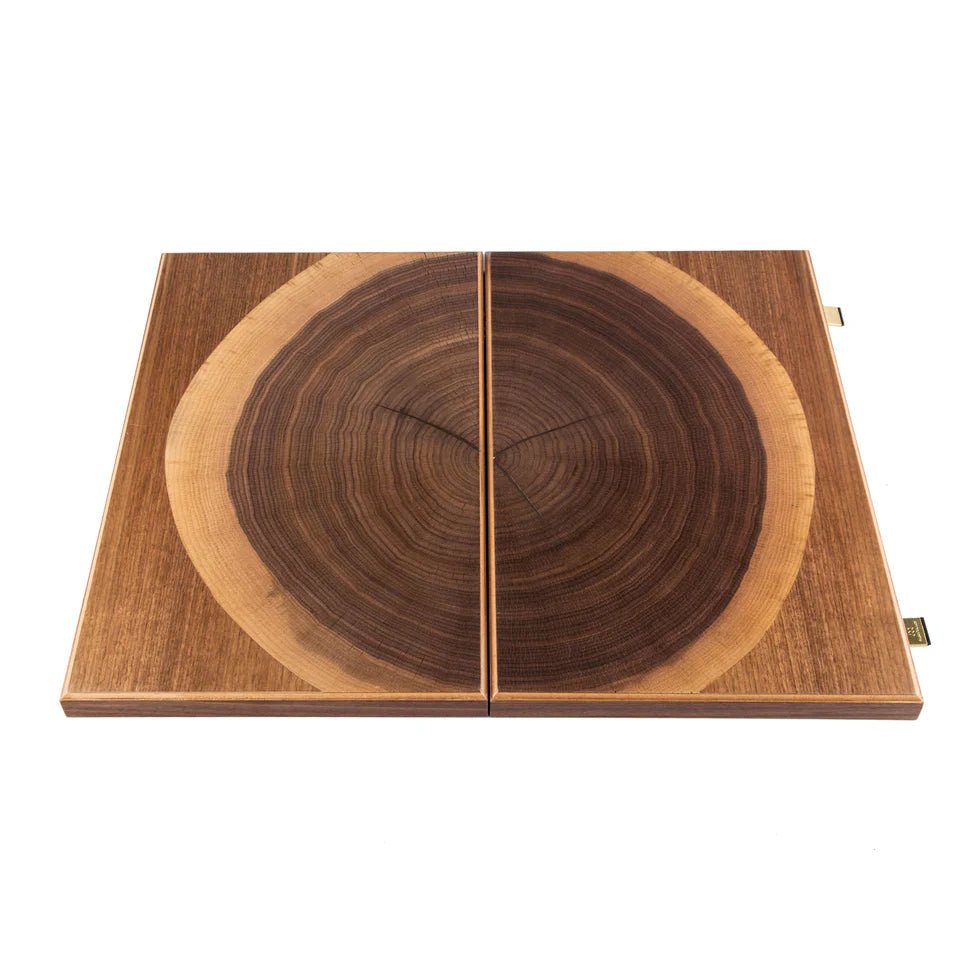 Natural Walnut Tree Trunk Premium Handcrafted Backgammon Set 48x60cm (by Manopoulos) - 5250000000064 - Crystal Lotus