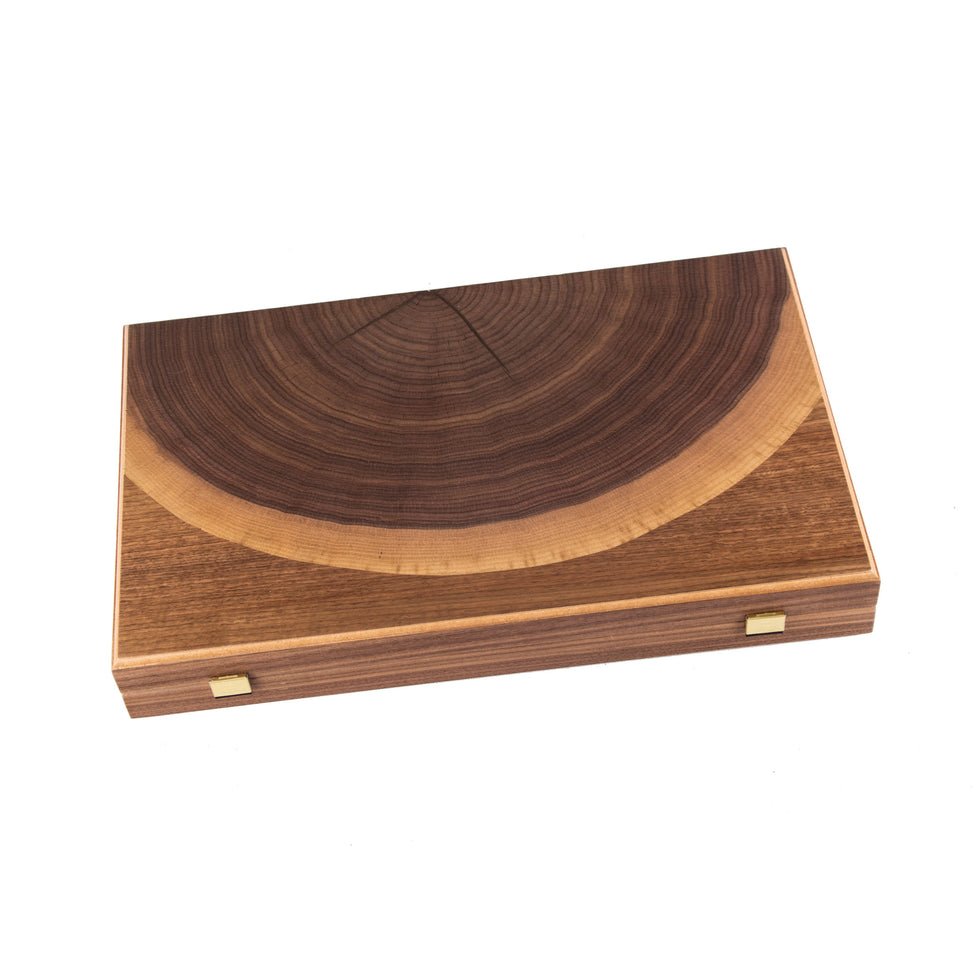 Natural Walnut Tree Trunk Premium Handcrafted Backgammon Set 48x60cm (by Manopoulos) (BKK1TRU) - 5200430705987 - Crystal Lotus