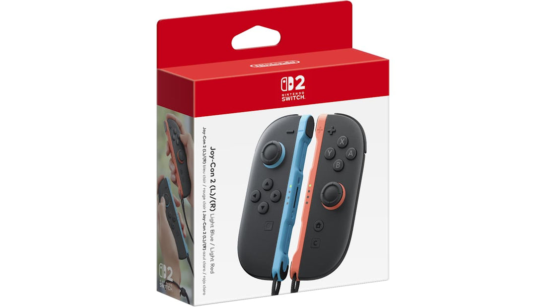 Nintendo Switch 2 - Two Joy - Con Controllers in Light Blue & Red Color (Left & Right) - 045496321413 - Crystal Lotus
