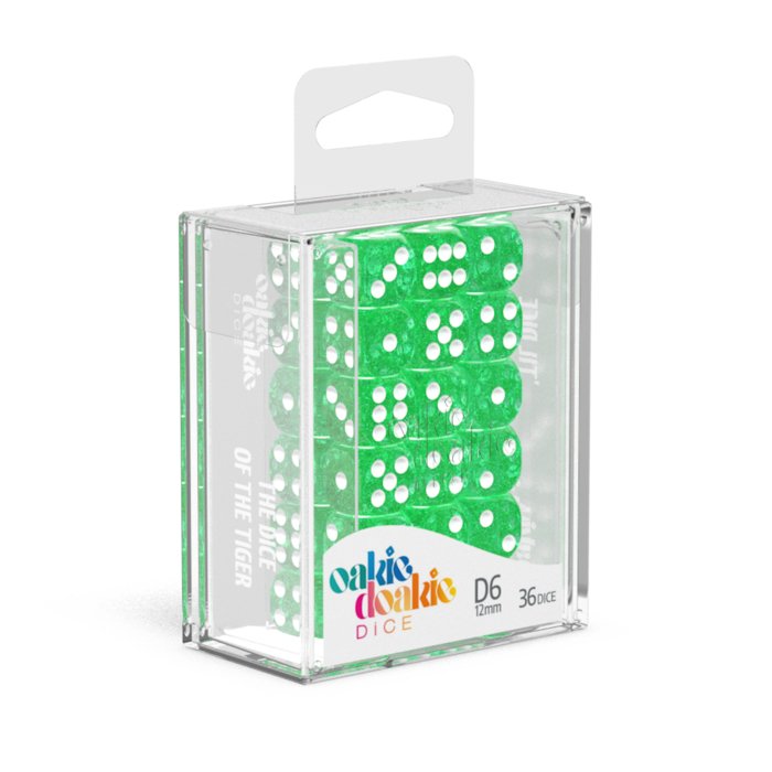 Oakie Doakie Dice D6 Dice 12 mm Speckled - Green (36) - 4056133700153 - CrystalLotus.eu