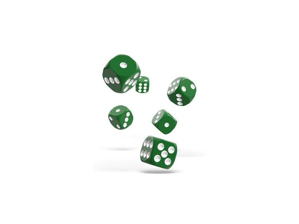 Oakie Doakie Dice D6 Dice 16 mm Solid - Green (12) - 4056133700702 - CrystalLotus.eu