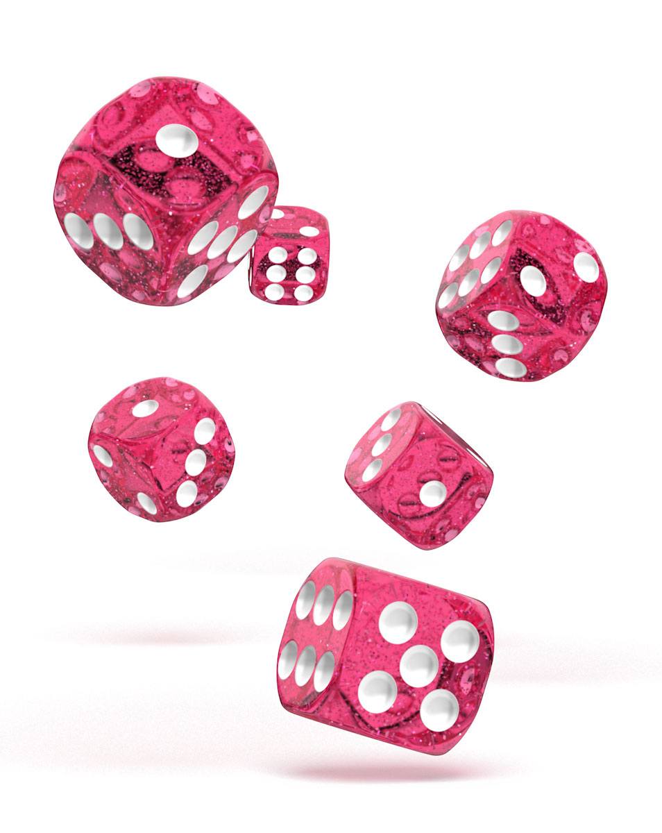 Oakie Doakie Dice D6 Dice 16 mm Speckled - Pink (12) - 4056133700641 - CrystalLotus.eu