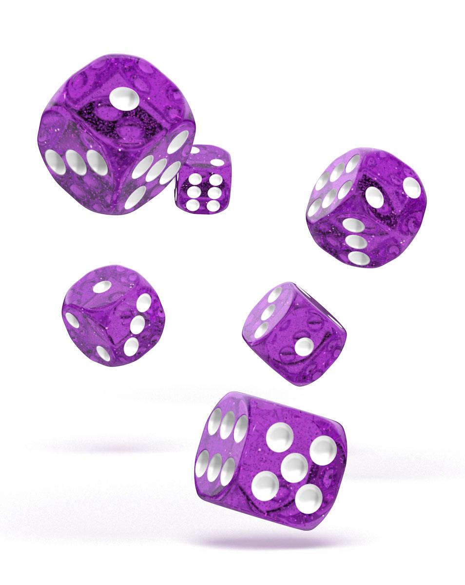 Oakie Doakie Dice D6 Dice 16 mm Speckled - Purple (12) - 4056133700665 - CrystalLotus.eu
