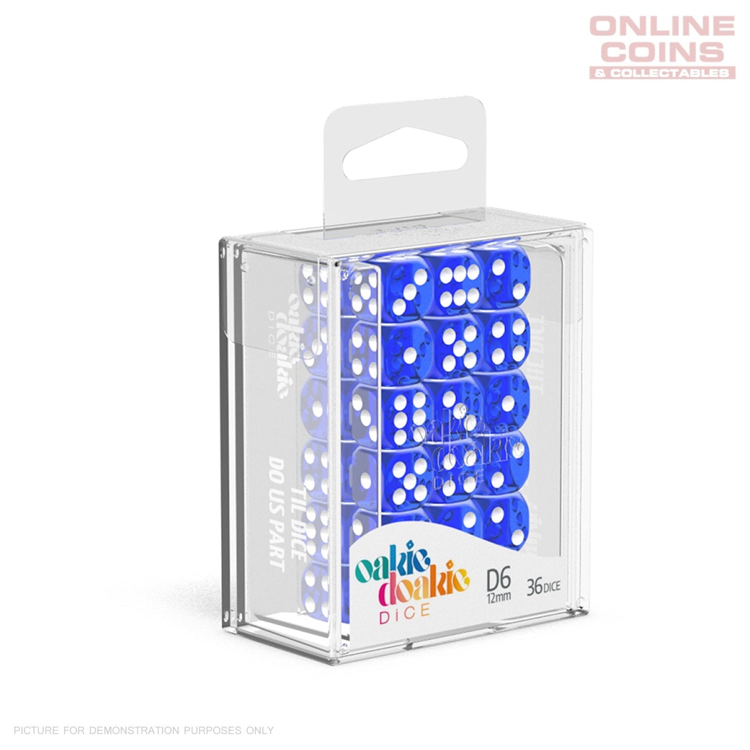 Oakie Doakie Dice D6 Dice 16 mm Translucent - Blue (12) - 4056133700566 - CrystalLotus.eu