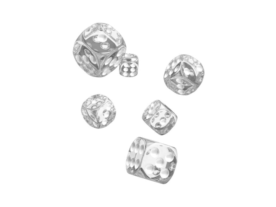 Oakie Doakie Dice D6 Dice 16 mm Translucent - Clear (12) - 4056133700603 - CrystalLotus.eu