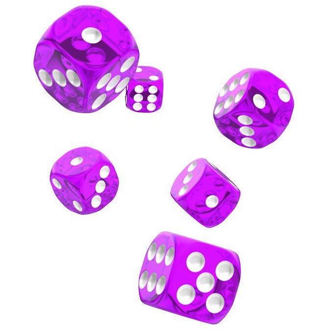 Oakie Doakie Dice D6 Dice 16 mm Translucent - Purple (12) - 4056133700580 - CrystalLotus.eu