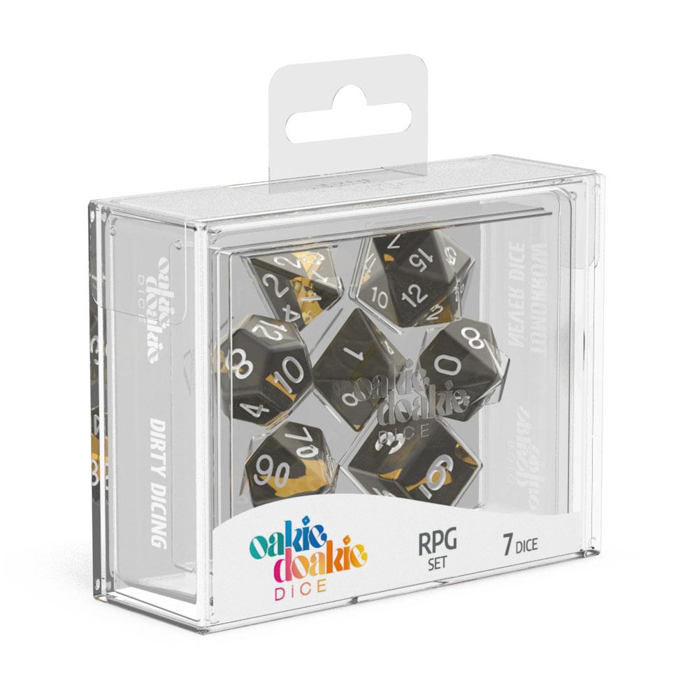 Oakie Doakie Dice RPG Set Enclave - Amber (7) - 4056133701471 - Crystal Lotus