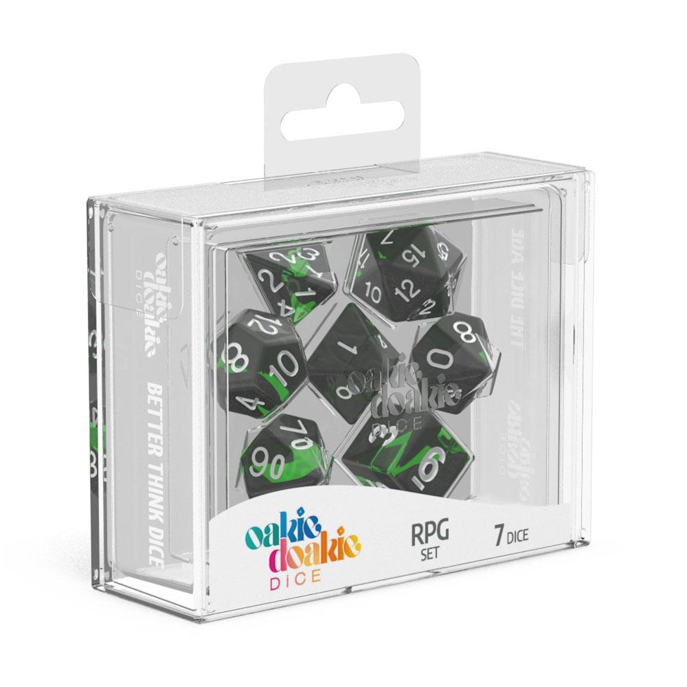 Oakie Doakie Dice RPG Set Enclave - Emerald (7) - 4056133701440 - Crystal Lotus