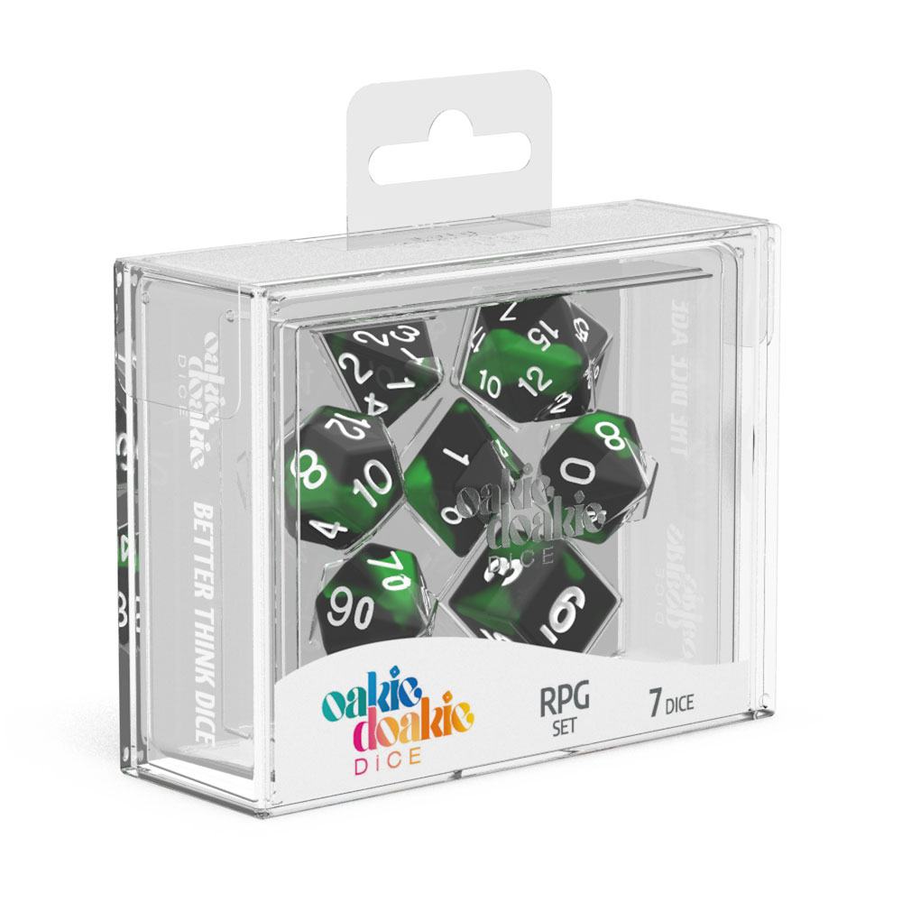 Oakie Doakie Dice RPG Set Glow in the Dark - Biohazard (7) - 4056133701402 - Crystal Lotus