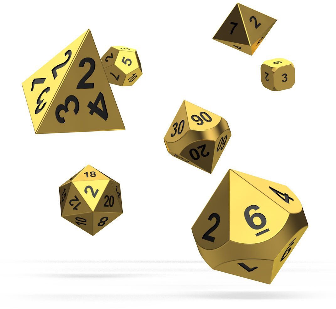 Oakie Doakie Dice RPG Set Metal Dice - Aurym (7) - 4056133701549 - CrystalLotus.eu