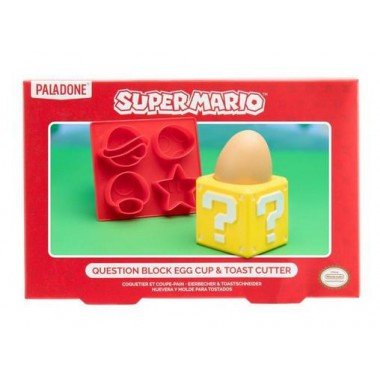 Paladone Super Mario: Question Block Egg Cup &amp; Toast Cutter (PP8378NN) - 5055964771140 - CrystalLotus.eu