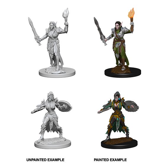 Pathfinder Deep Cuts Unpainted Miniature: Elf Female Fighter - WAVE 1 - 634482725993 - CrystalLotus.eu