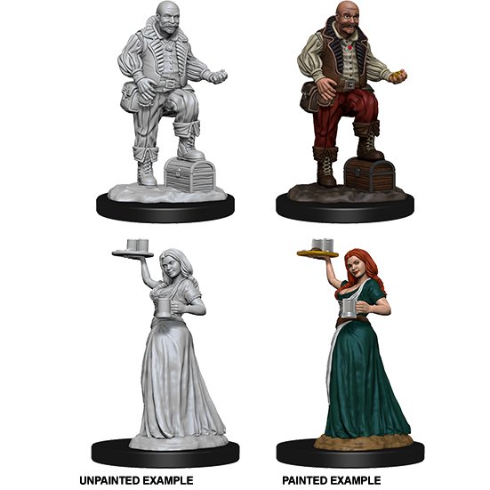 Pathfinder Deep Cuts Unpainted Miniatures: Merchants (Serving Girl/Merchant) - WAVE 3 - 634482725849 - CrystalLotus.eu