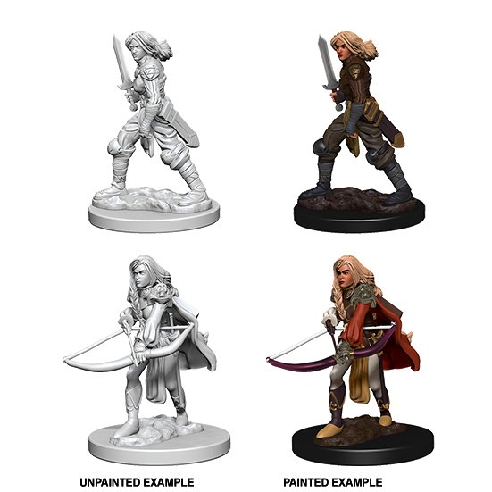 Pathfinder Deep Cuts Unpainted Minis: Human Female Fighter - WAVE 1 - 634482725979 - CrystalLotus.eu