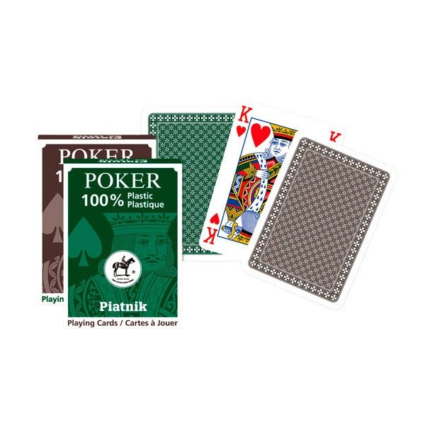 Piatnik - 100% Plastic Poker Size Playing Cards (Green Color) - 9001890136214 - Crystal Lotus