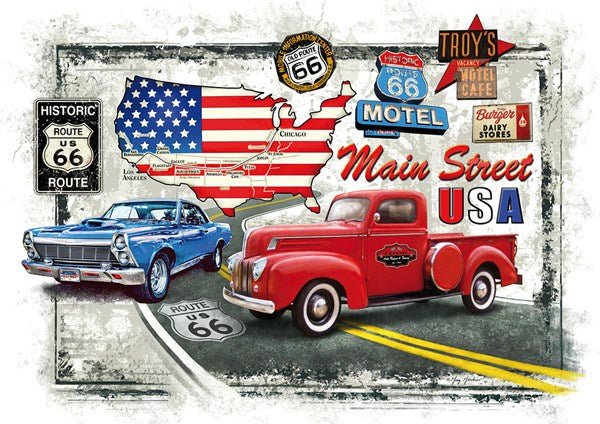 Piatnik (547348) - &quot;Old Route 66&quot; - 1000 pieces puzzle - 9001890547348 - CrystalLotus.eu