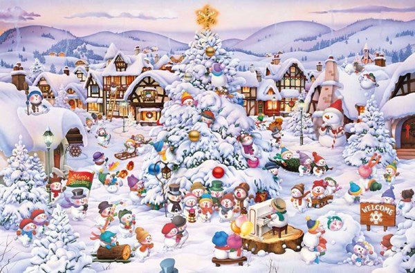 Piatnik (566042) - François Ruyer: &quot;Christmas Choir&quot; - 1000 pieces puzzle - 9001890566042 - CrystalLotus.eu