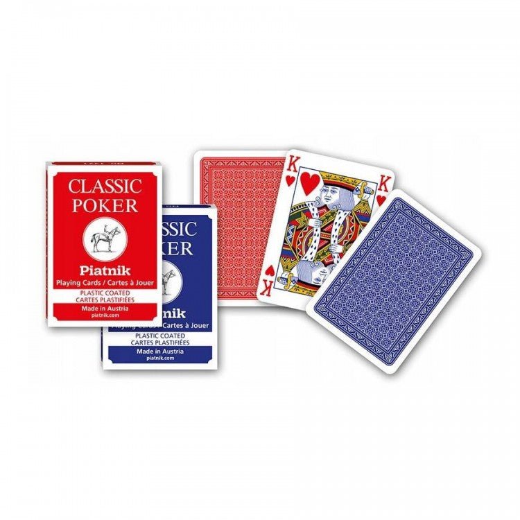 Piatnik - Classic Poker Size Playing Cards (Red Color) - 9001890132117 - Crystal Lotus
