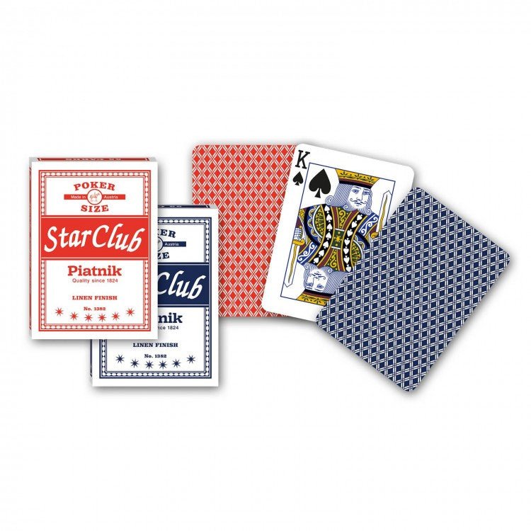 Piatnik - Star Club Poker Size Playing Cards (Blue Color) - 9001890138218 - Crystal Lotus