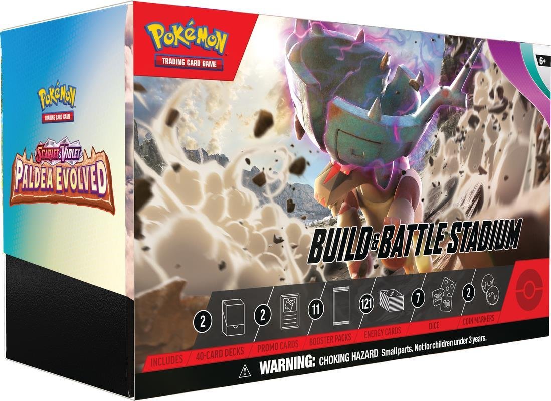 Pokemon: Scarlet &amp; Violet Paldea Evolved - Build &amp; Battle Stadium Box - 820650853722 - CrystalLotus.eu