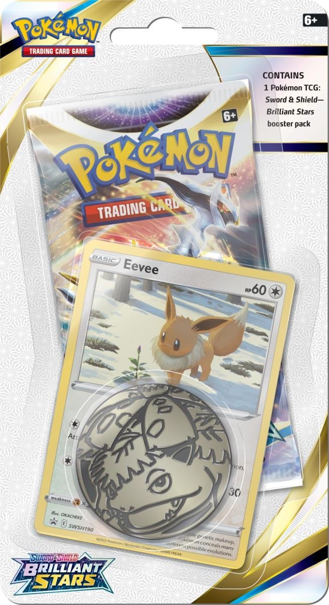 Pokemon Sword &amp; Shield 9 Brilliant Stars - Eevee Checklane Blister - 820650806568 - CrystalLotus.eu